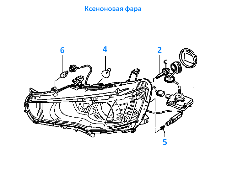 Лампы ближнего света lancer x