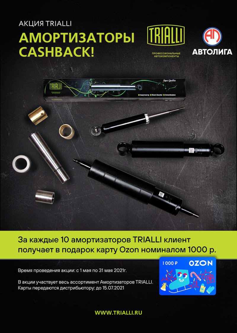 Акция по амортизаторам TRIALLI