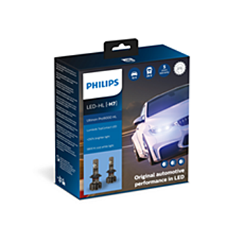 Набор автоламп LED PHILIPS 11972U90CWX2 H7 12-24V 18W PX26d Ultinon Pro9000 5800K (К2/12)