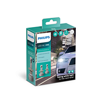 Комплект светодиодных ламп H4 12V LED H4 2шт (белый свет, яркость +160)