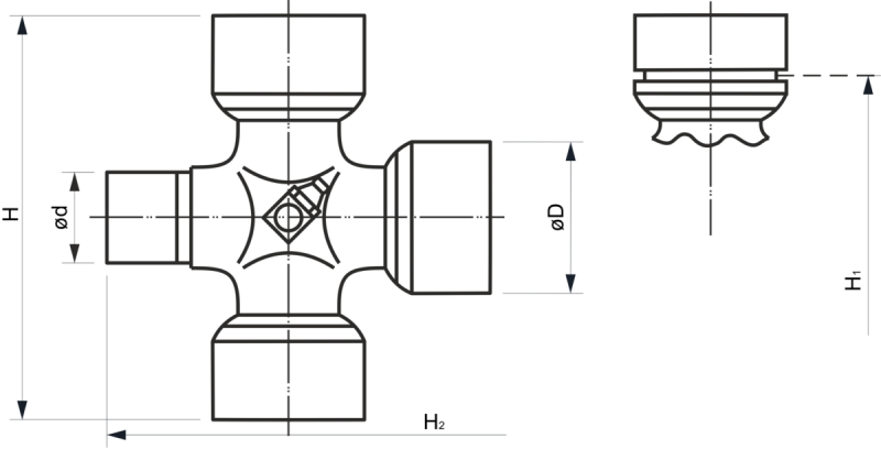 Чертеж крестовины карданного вала