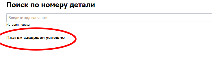 Успешная оплата