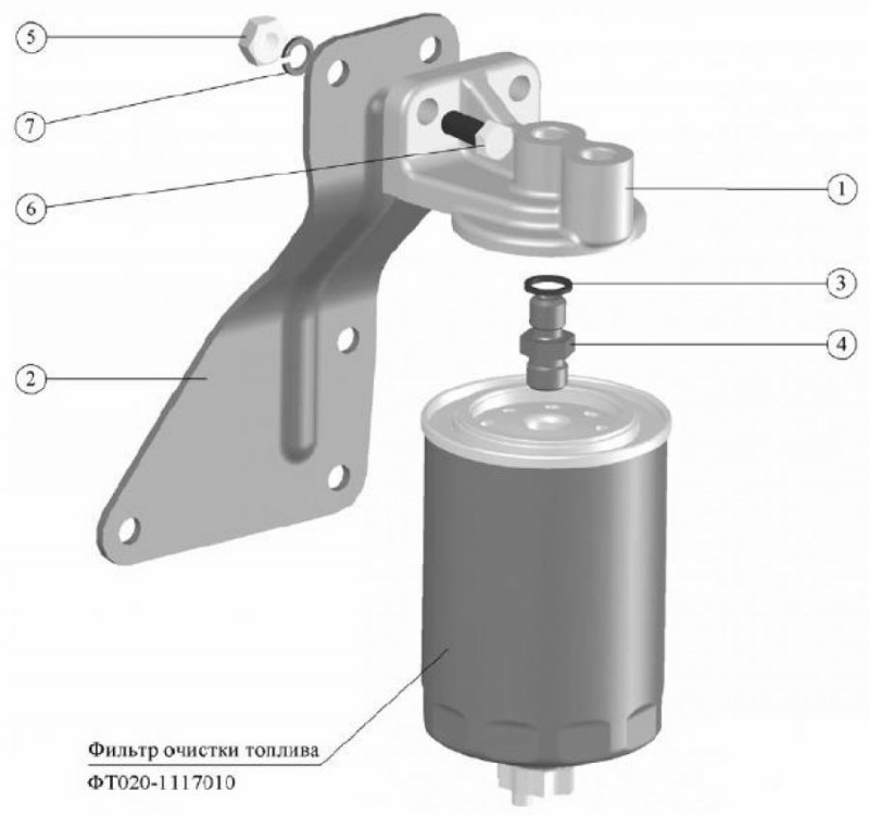 Кронштейн фильтра тонкой очистки топлива камаз