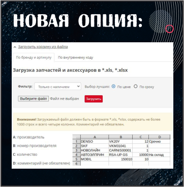 новая опция