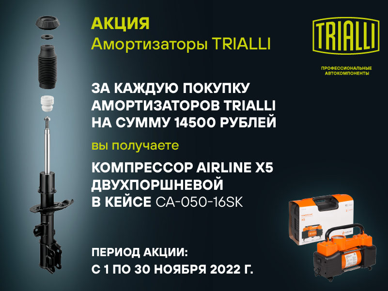Акция по амортизаторам TRIALLI