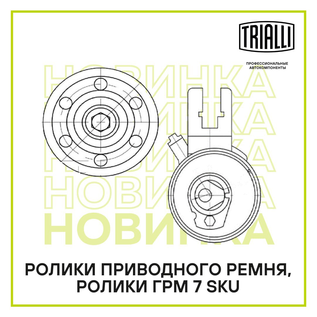 TRIALLI расширяет ассортимент товарных групп Ролики приводного ремня, Ролики ГРМ для легковых иномарок