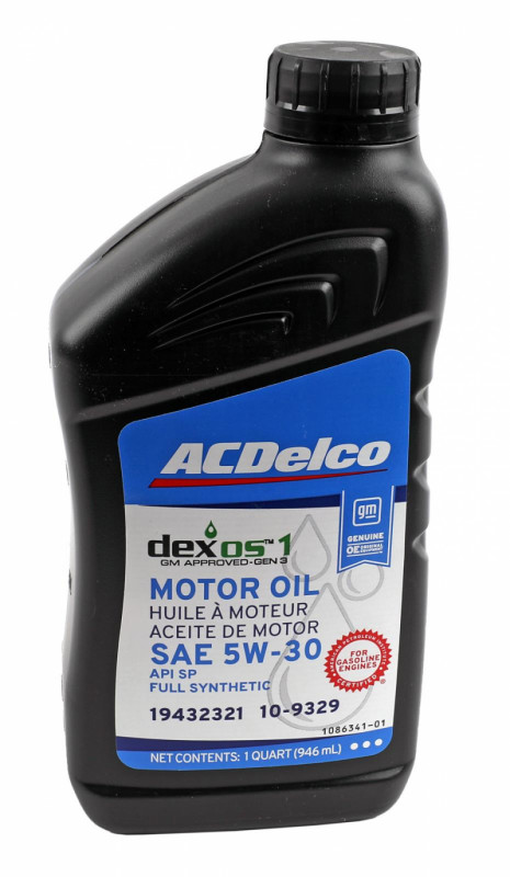 AC DELCO 109329 Масло моторное AC DELCO Dexos1 Gen2 5W30 (0,946 л)