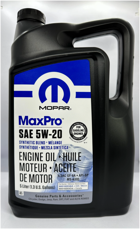 MOPAR 68518203AA Масло моторное MOPAR 5W20 MaxPro (5 л)