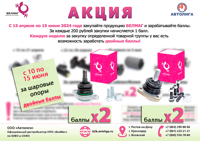 Акция по шаровым опорам БелМаг