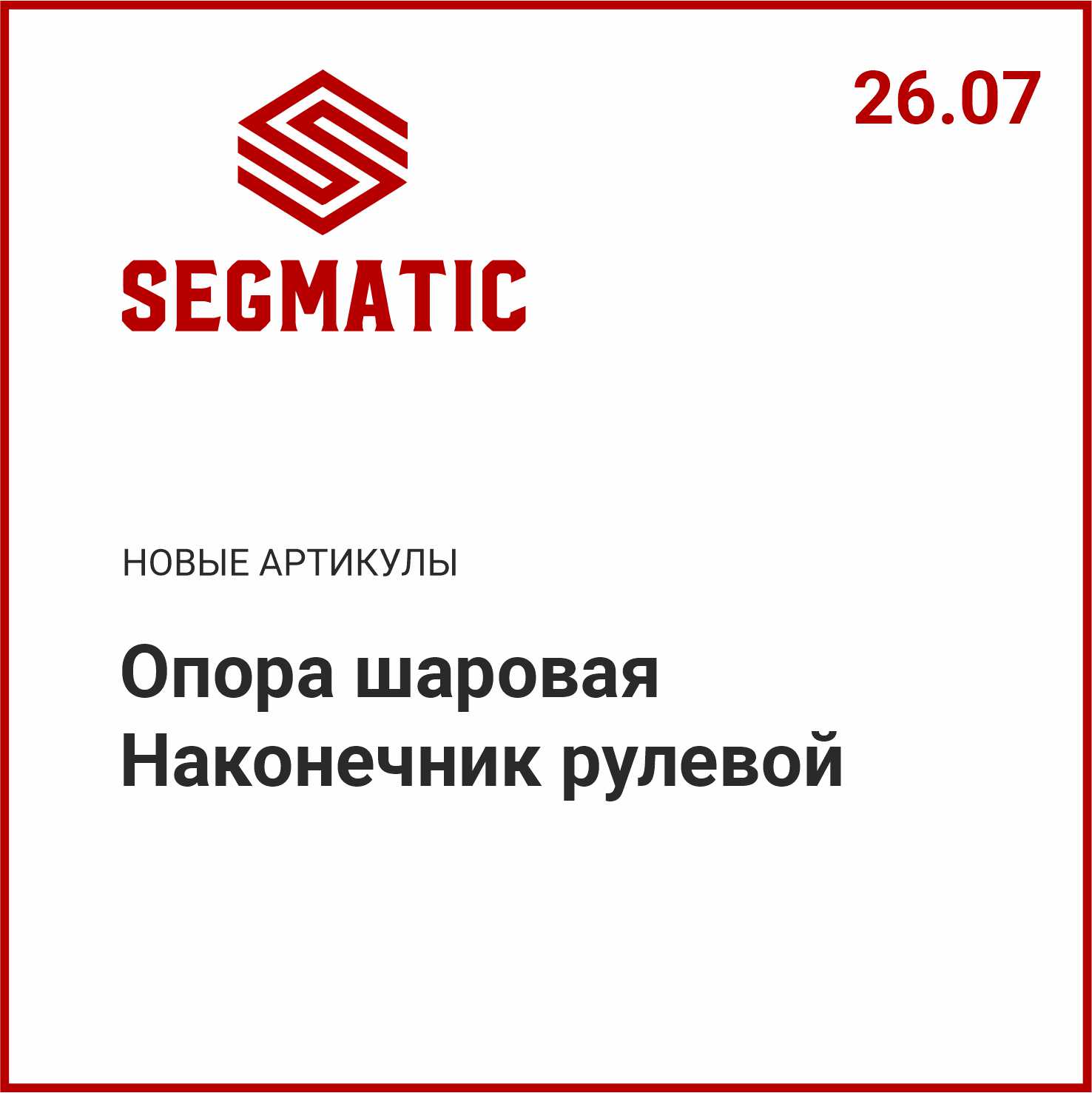 Расширение ассортимента SEGMATIC