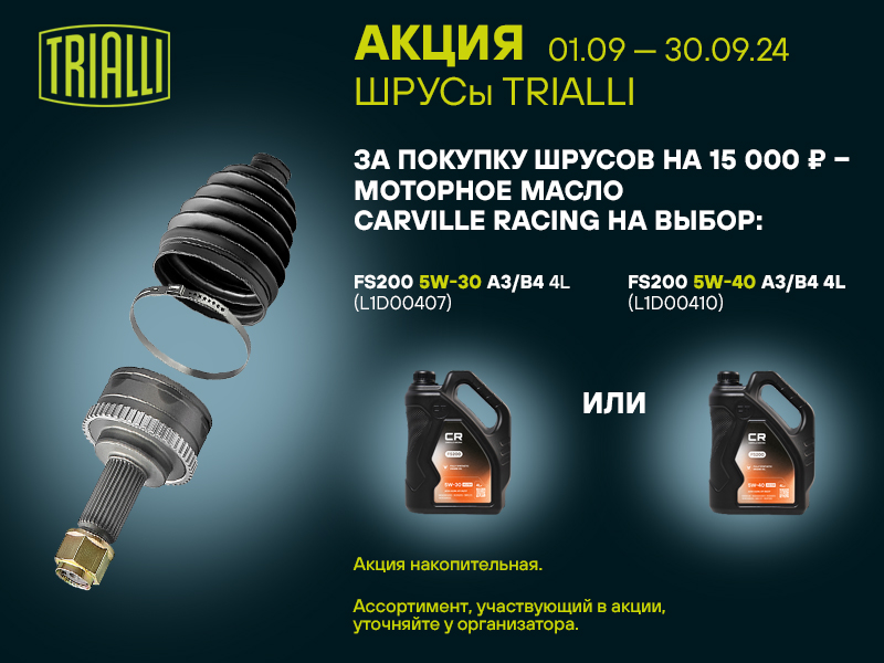 Акция по ШРУСам TRIALLI