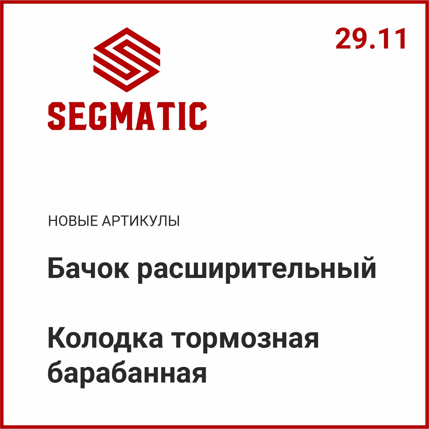 Расширение ассортимента SEGMATIC