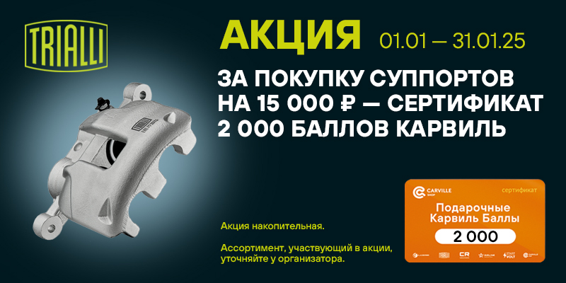 Акция по суппортам TRIALLI