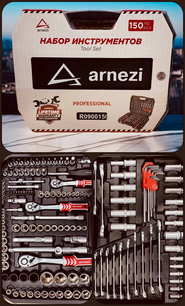 Набор инструмента 150 предметов (1/2, 1/4, 3/8) ARNEZI R0900150