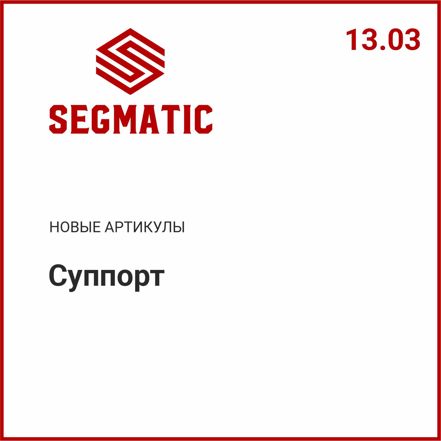 Расширение ассортимента SEGMATIC