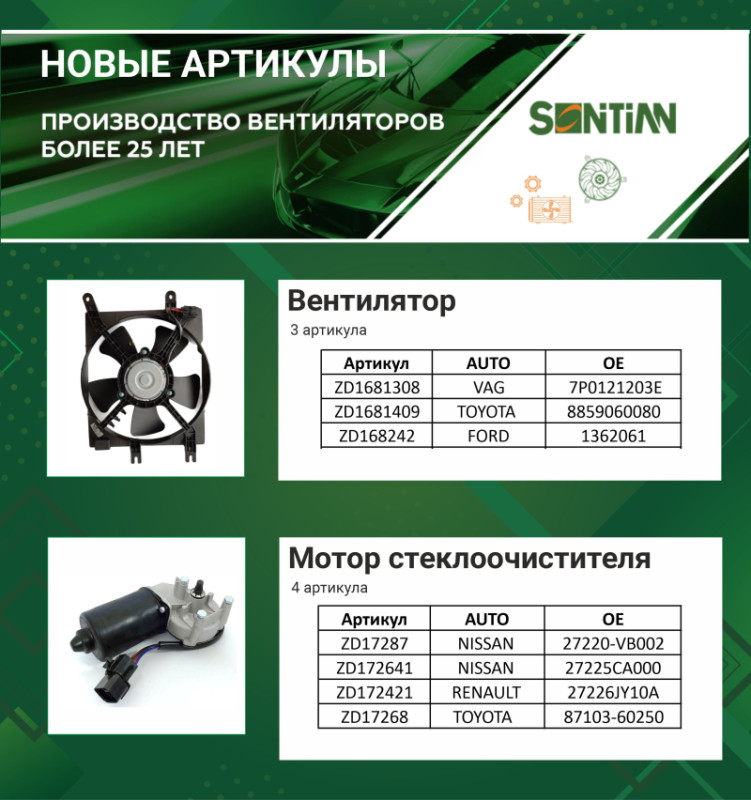 Вентилятор радиатора  Мотор стеклоочистителя