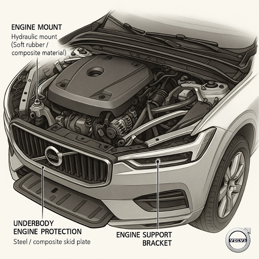 Всё, что нужно знать о креплении двигателя, опоре и защите мотора на Volvo