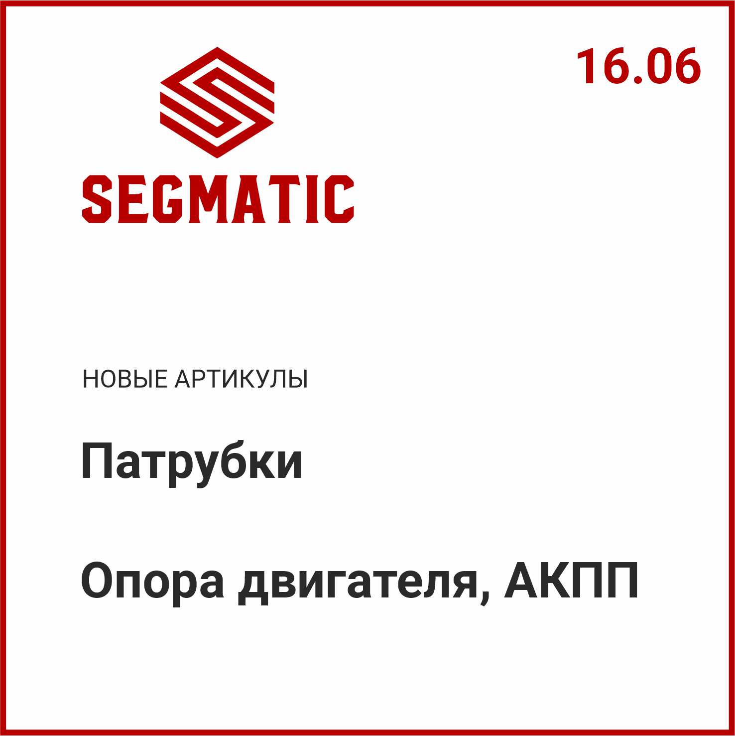 Расширение ассортимента SEGMATIC