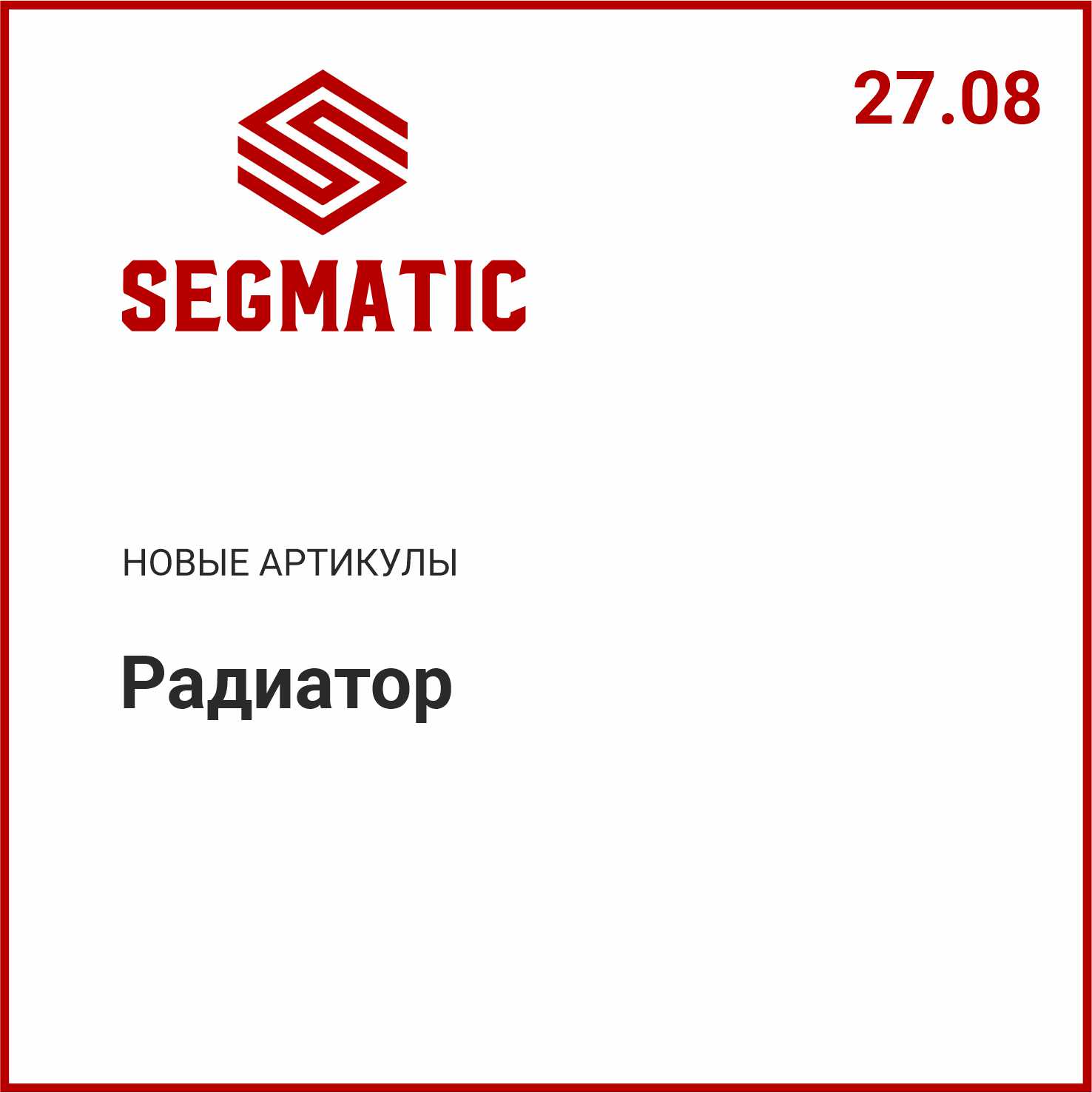 Расширение ассортимента SEGMATIC