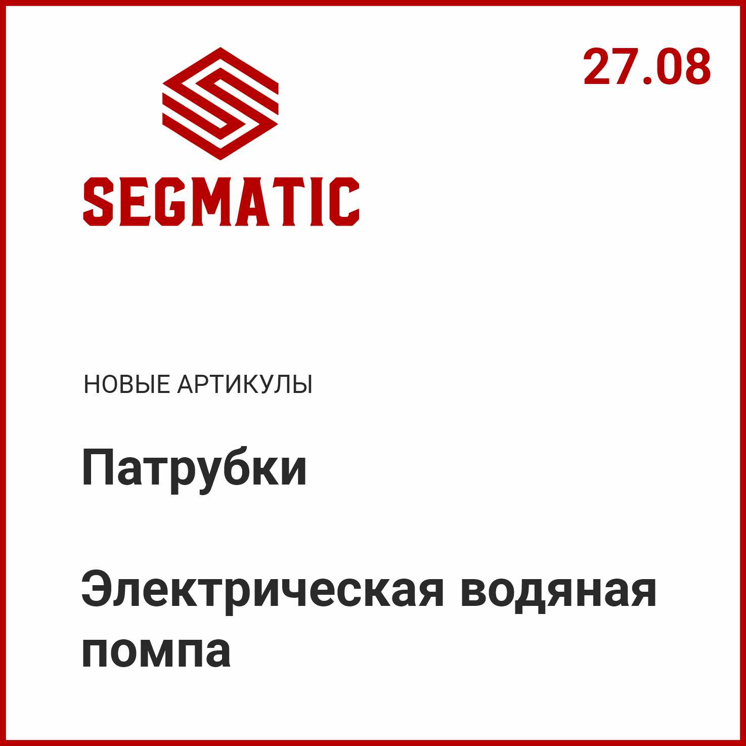Расширение ассортимента SEGMATIC