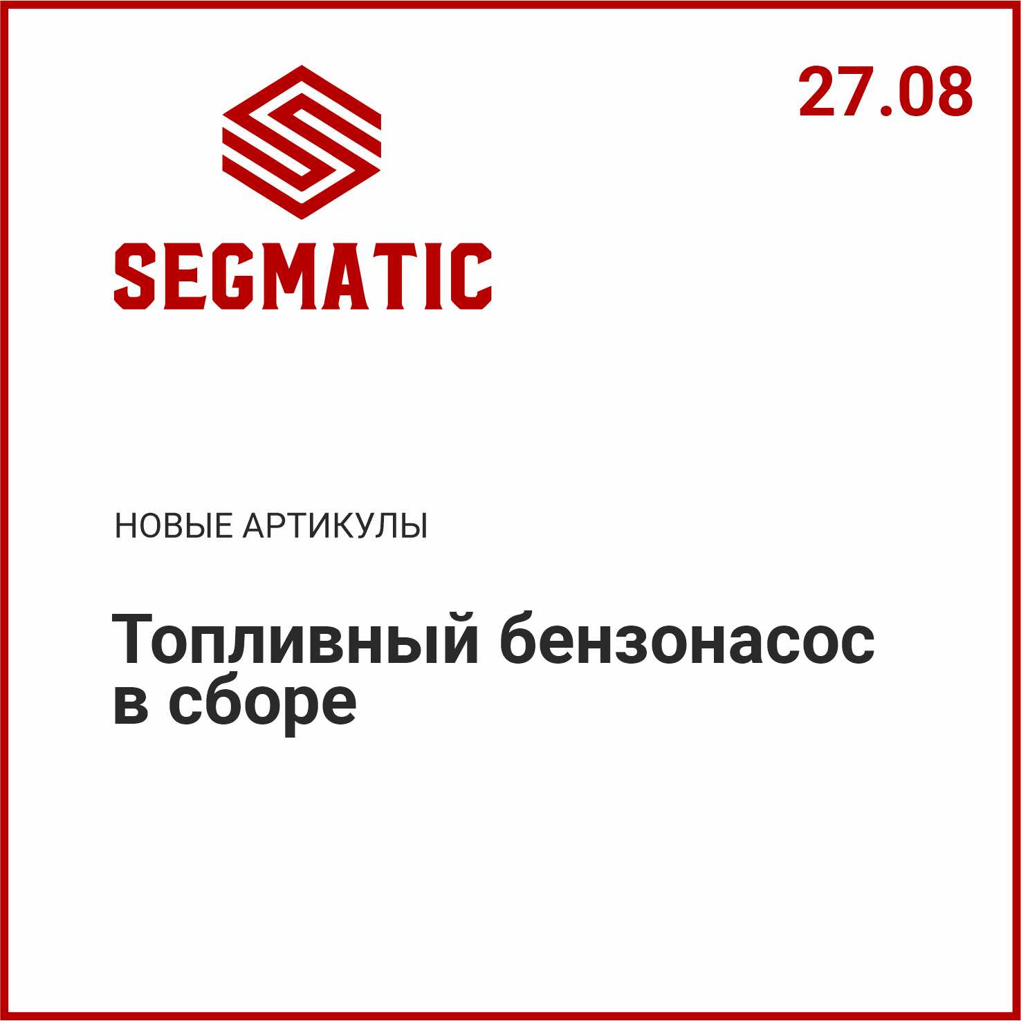 Расширение ассортимента SEGMATIC