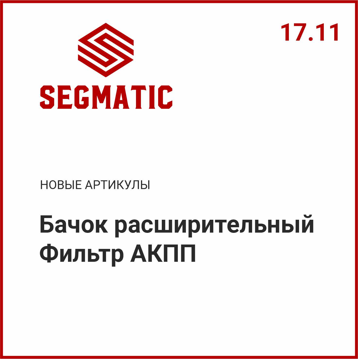 Расширение ассортимента SEGMATIC
