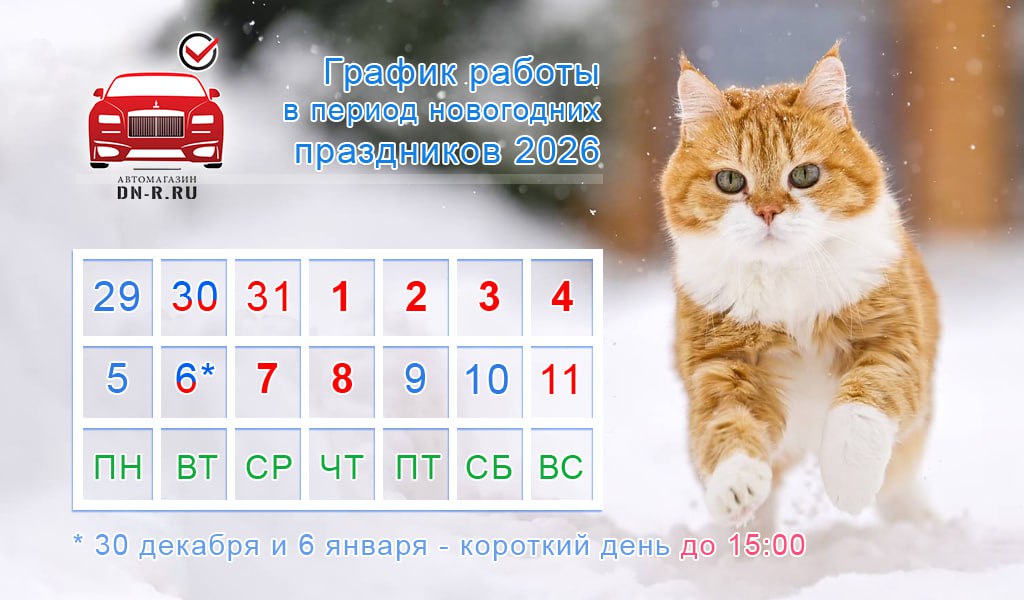 График работы в период новогодних праздников 2026 г.