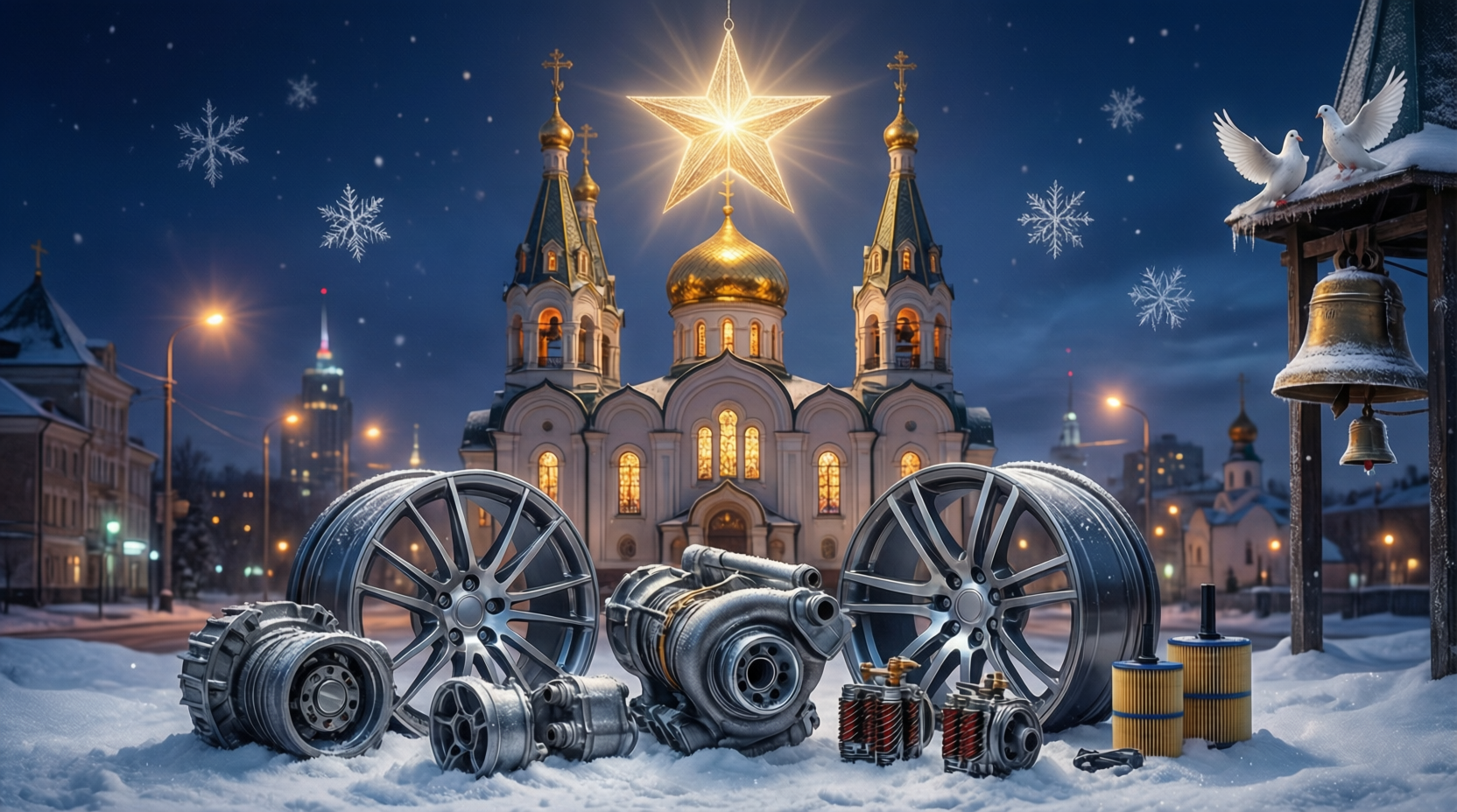 С Рождеством Христовым! Поздравление от интернет-магазина автозапчастей «Деталь Сибири» и график работы на праздники